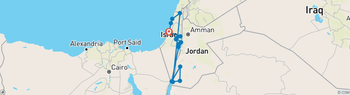 Karte mit der Reiseroute