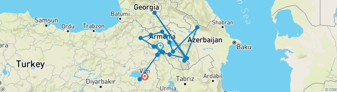 Map of Armenia and Eastern Turkey