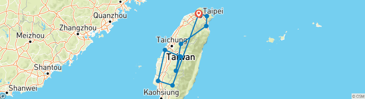 Carte du circuit Le cœur de Taïwan