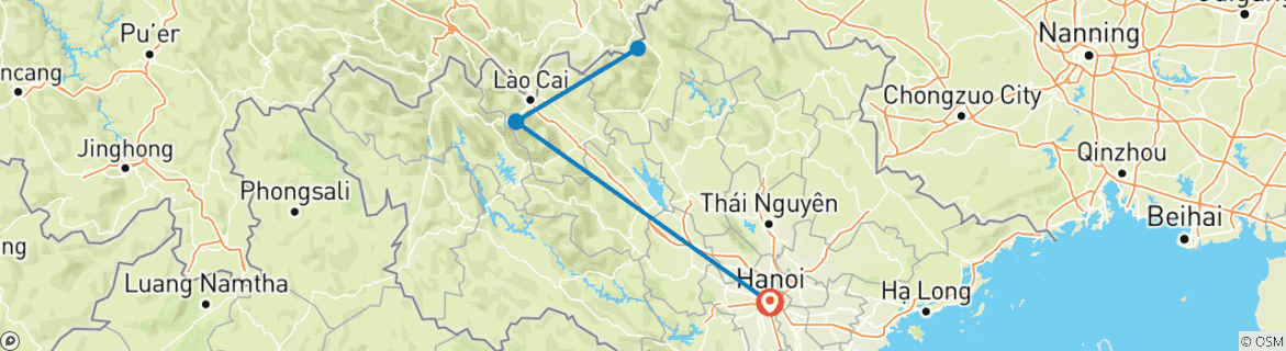 Map of North Vietnam Snapshot 7 Day - One Life Adventures