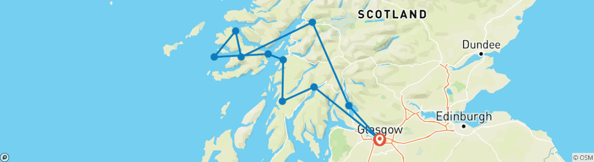 Map of Magic Mull From Glasgow (Hotel) - 3 days