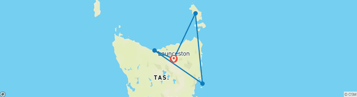 Map of Tasting Tasmania & Flinders Island (7 Days)