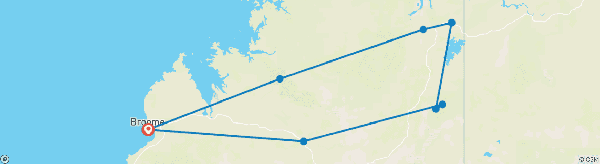 Map of Kimberley Gorges & Gibb River Road (11 Days)