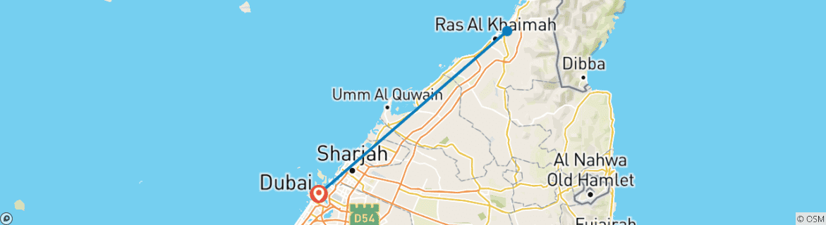 Image d'une carte montrant l'itinéraire du circuit