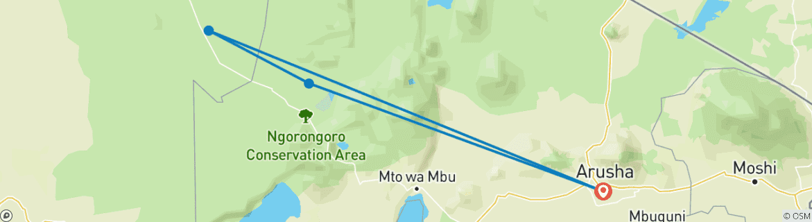 Map of Touch of Serengeti Migration & Ngorongoro Crater