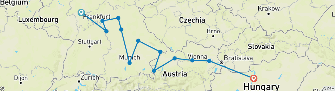 Imagen de un mapa que muestra la ruta del circuito