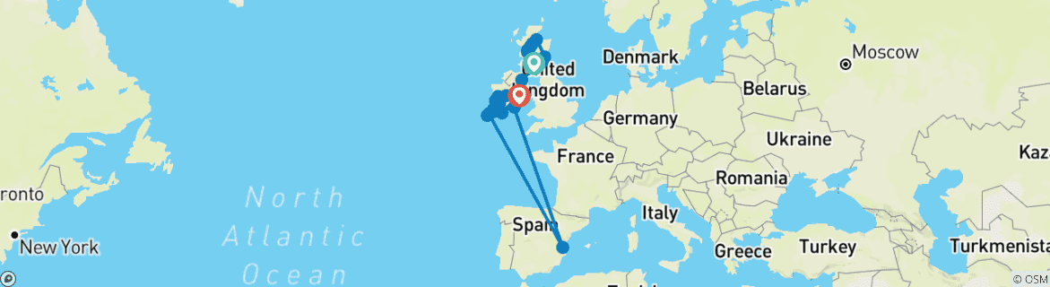 Map of Taste of Scotland & Ireland - 11 Days/10 Nights