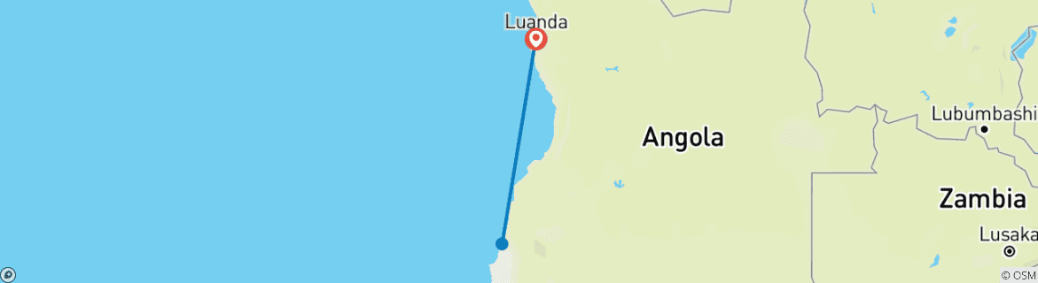 Image d'une carte montrant l'itinéraire du circuit