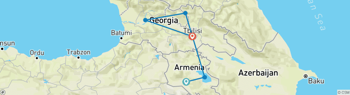 Image d'une carte montrant l'itinéraire du circuit