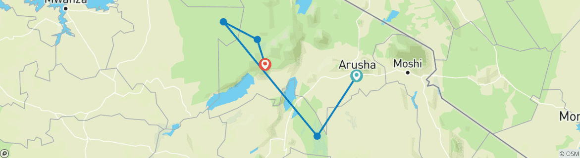 Image d'une carte montrant l'itinéraire du circuit