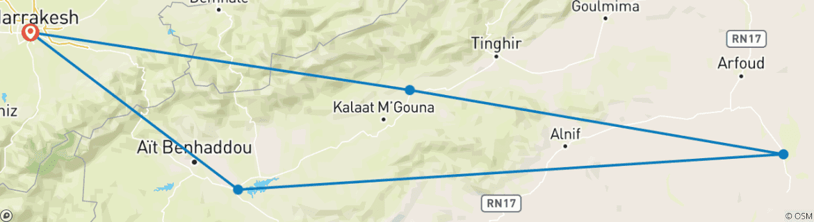 Mapa de 1 semana en Marruecos