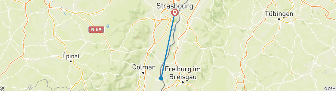 Carte du circuit Nouvel An sur le Rhin sauvage (croisière de port à port) - VICTOR HUGO