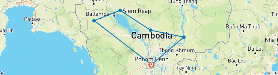 Image d'une carte montrant l'itinéraire du circuit