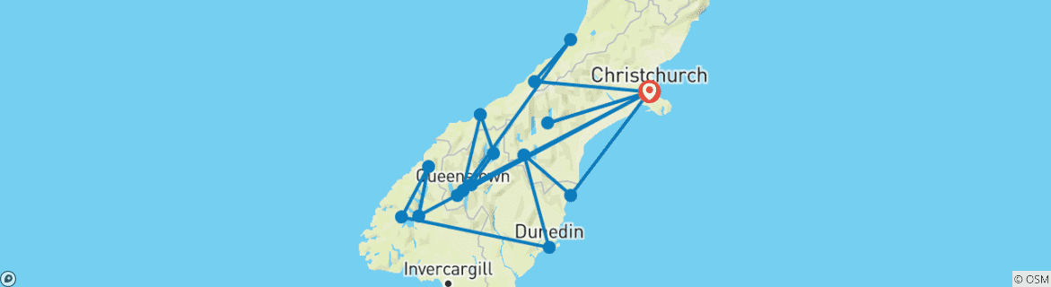 Image d'une carte montrant l'itinéraire du circuit