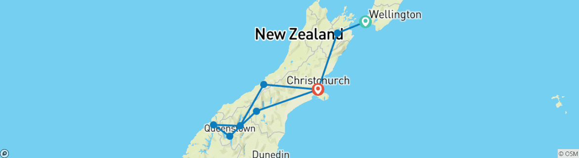 Map of Inspiring New Zealand (Base, 2025/2026, 13 Days)