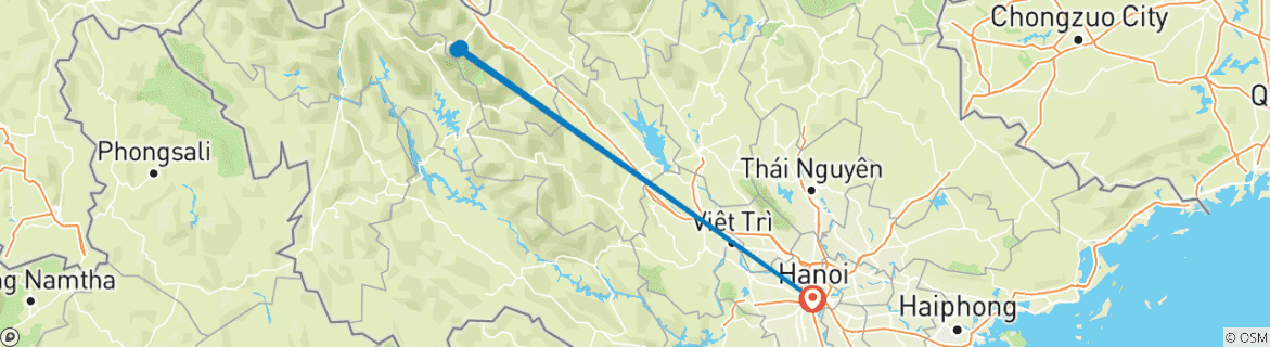 Carte du circuit Circuit de 3 jours et 2 nuits pour une aventure à Hanoï - Sapa : village de Cat Cat, sommet du Fansipan & Moana Check-in Point