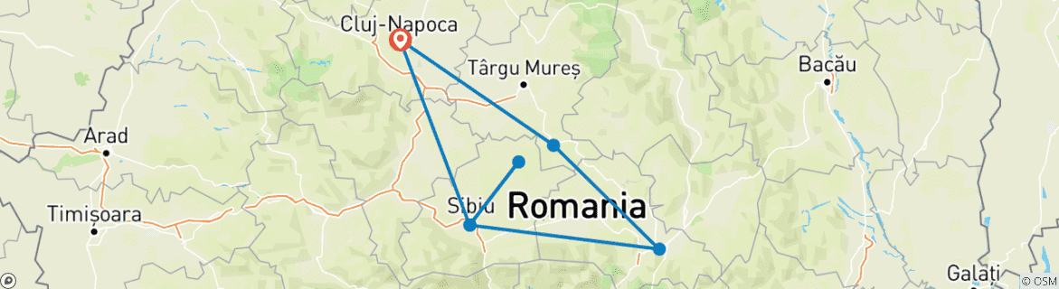 Karte mit der Reiseroute