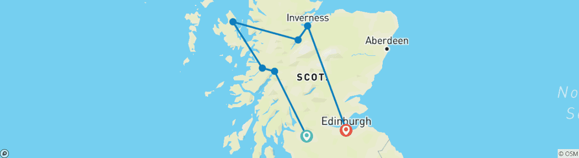 Image d'une carte montrant l'itinéraire du circuit
