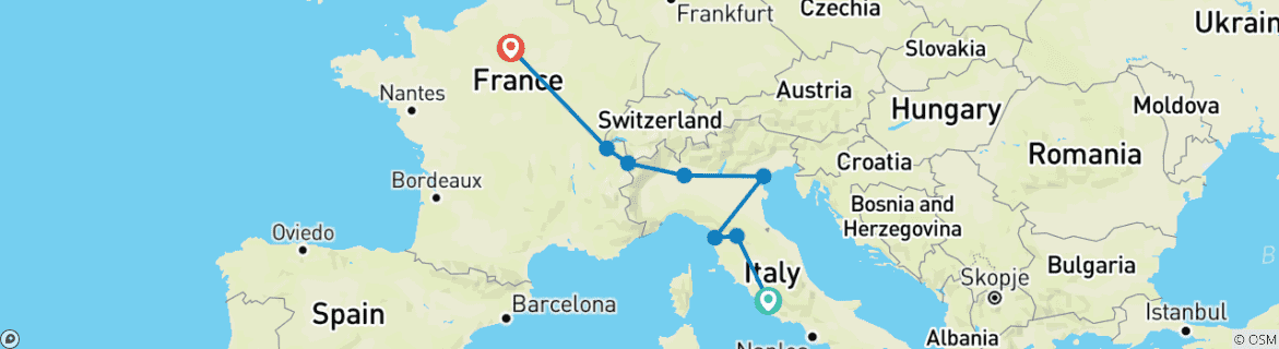 Map of From Rome to Paris