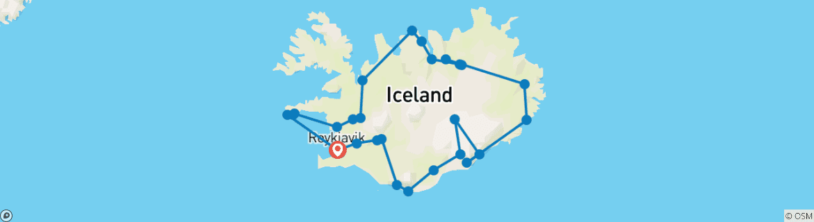 Carte du circuit Totalement Islande - 7 jours