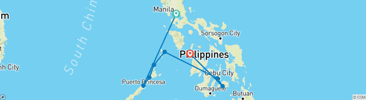 Map of Philippines Expedition 23 Day - One Life Adventures