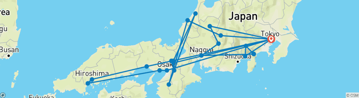 Carte du circuit Essentiel Japon 2026