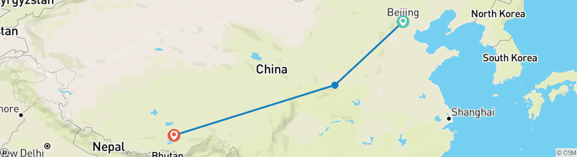 Foto van een kaart met de route van de rondreis