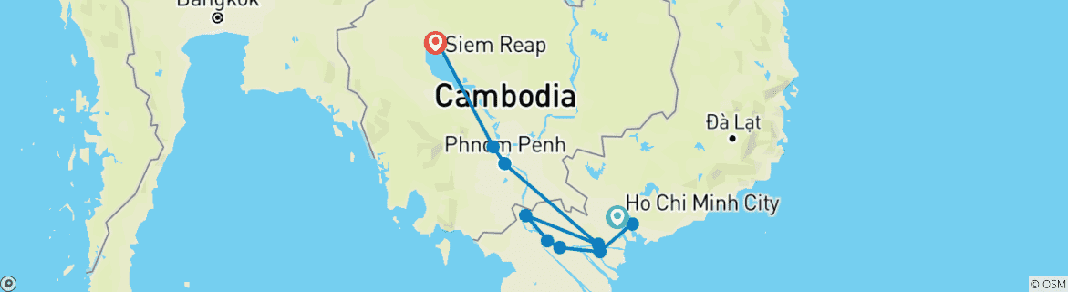 Map of Wonders of Vietnam, Cambodia & the Mekong 2025-2026|2026-2027