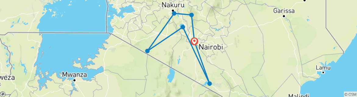 Foto van een kaart met de route van de rondreis