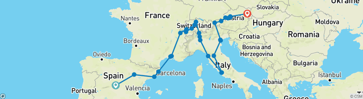 Imagen de un mapa que muestra la ruta del circuito