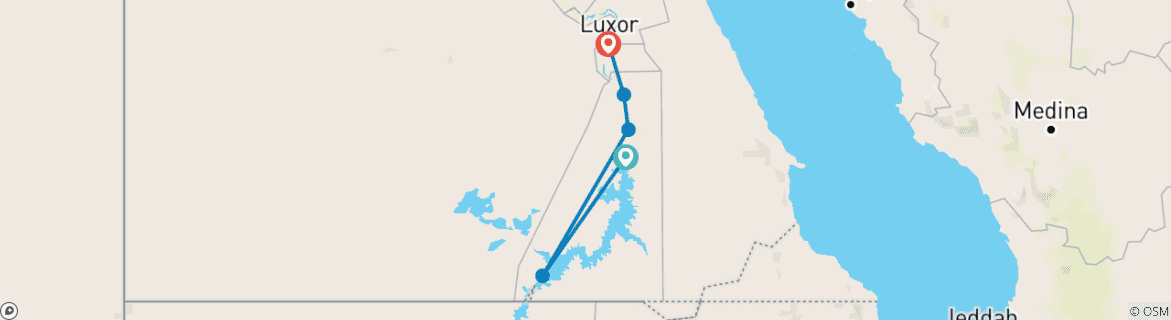 Image d'une carte montrant l'itinéraire du circuit