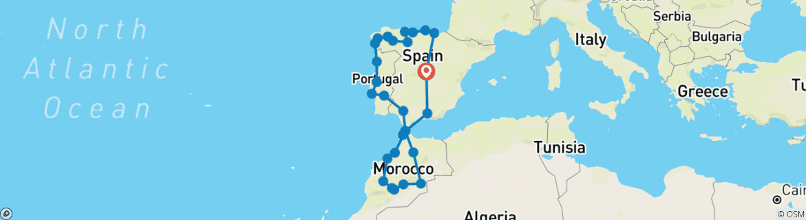 Map of Fantasies from Spain and Portugal and Mysterious Morocco