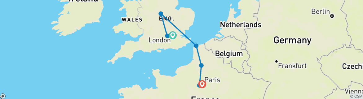 Map of From London To Paris