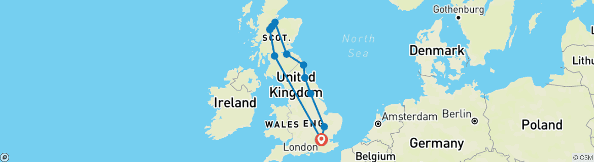 Map of Roaming the United Kingdom