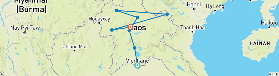 Map of EXPLORING LAOS IN 11 DAYS