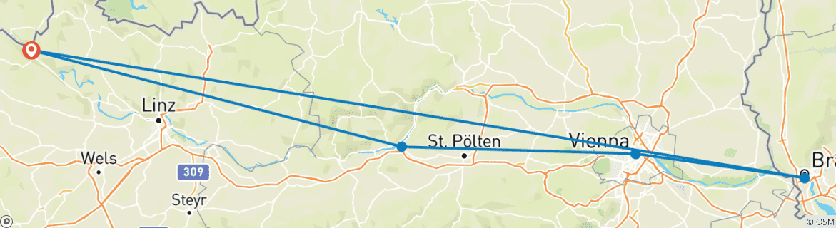 Image d'une carte montrant l'itinéraire du circuit