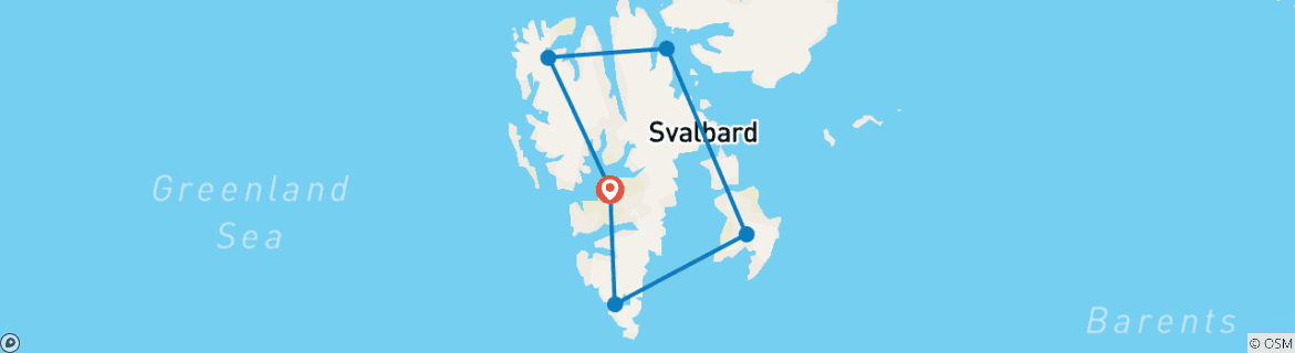 Map of Highlights of Svalbard