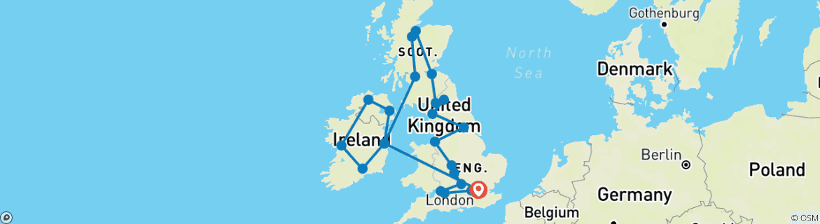 Map of Great Britain and Ireland (From March 2025, Winter 2025 - 2026, 18 Days)