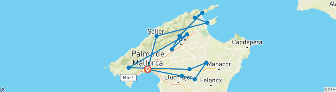Map of Mallorca | Spanien | Geführte E-Bike Reise