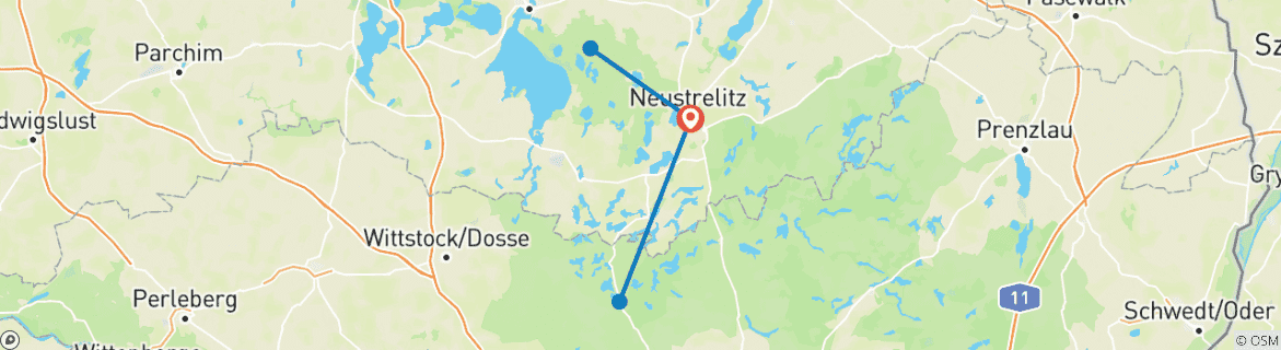 Image d'une carte montrant l'itinéraire du circuit