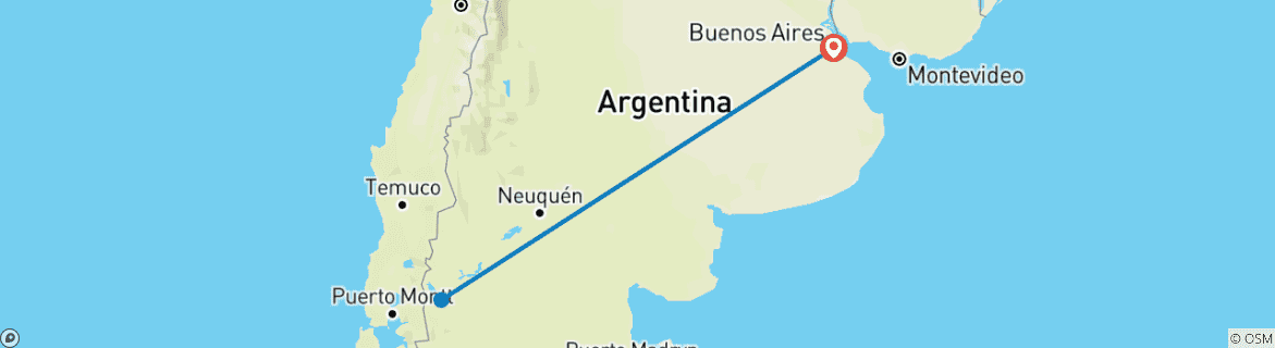 Karte von 3-Tage-Erlebnis Bariloche mit optionalem Flug ab Buenos Aires