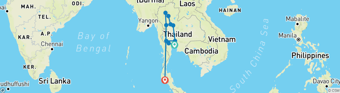 Imagen de un mapa que muestra la ruta del circuito