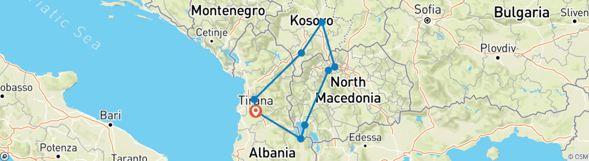 Map of Visit the Balkans in 3 Days