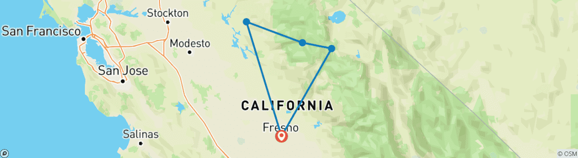 Map of John Muir Trail: Agnew Meadows to Tuolumne Meadows