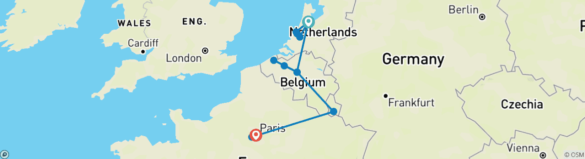 Imagen de un mapa que muestra la ruta del circuito