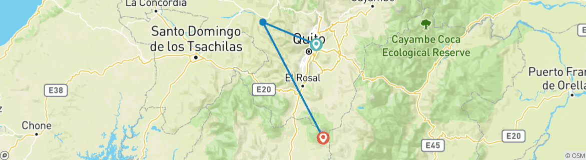 Map of The best of Quito and surroundings