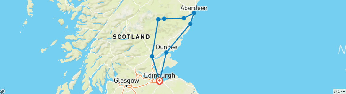 Map of Aberdeenshire, Balmoral Castle & the Northeast Coast