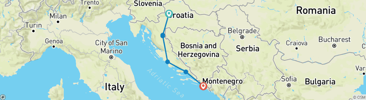 Map of Croatia Adventure