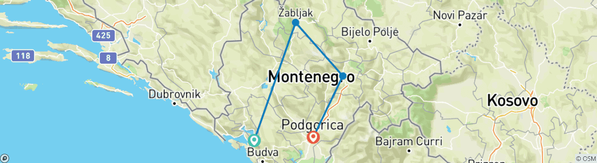 Map of Discover Montenegro