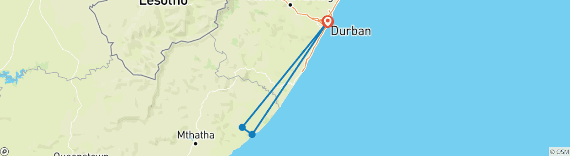 Image d'une carte montrant l'itinéraire du circuit